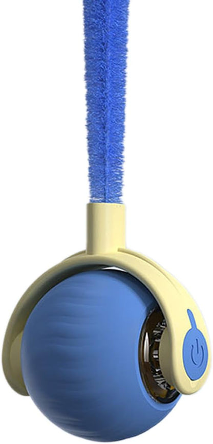 Interactive Cat Toy Ball | Automatic Moving Smart Anti-Depression Pet Toy with Light | Speedy Tail 3.0 Cat Mouse Toy | Electric Rechargeable Enrichment Toy for Indoor Bored Cats & Dogs (Blue)