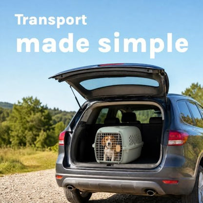 SportPet 32” Medium Front Load Hard Sided Pet Carrier Kennel – Secure Portable