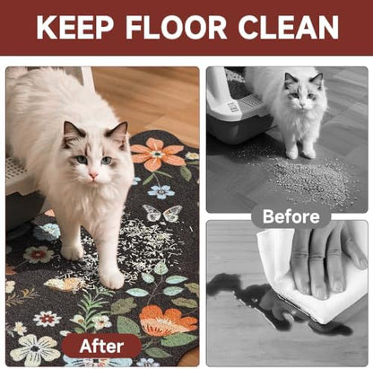 Cat Litter Mat, Traps 100% Litter