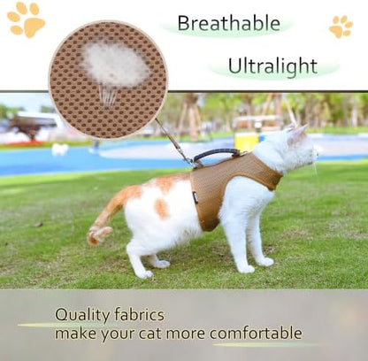 Cat Harness and Leash Set for Walking Escape Proof, Extra Large