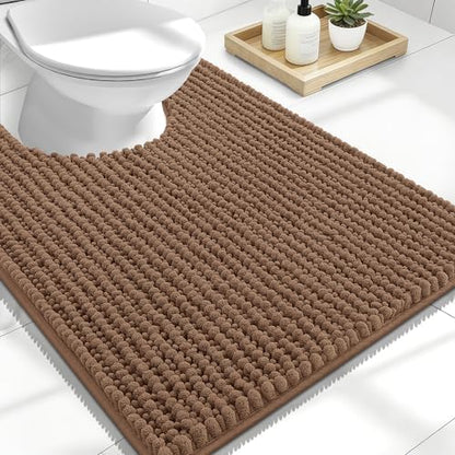 OLANLY Thick Chenille Toilet Rugs U-Shaped 24x20