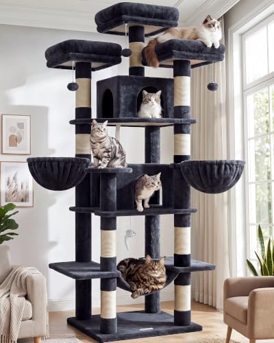 Globlazer Big XXL Cat Tower for Indoor Multiple Cats, Dark Grey