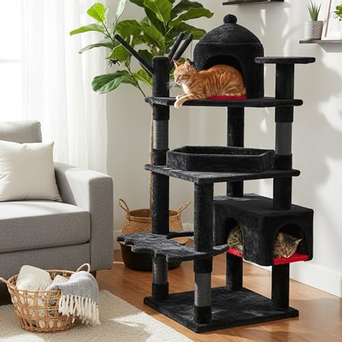 BEWISHOME Heavy Duty Cat Tree Tower, 63 in Gothic Cat Trees