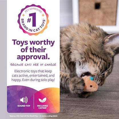SmartyKat Chickadee Chirp Electronic Sound Cat Toy, Contains Catnip, Battery