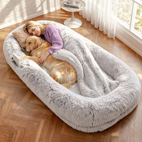 Murago Human Dog Bed for Adults, Light Grey