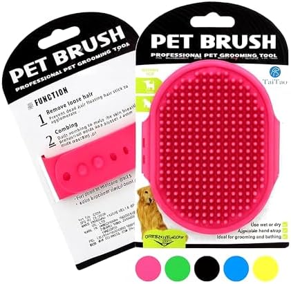 Silicone Pet Grooming Brush for Dogs & Cats – Soft Bath Brush, Gentle