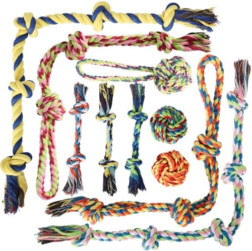 Aitmexcn Dog Rope Toys, 10 Pack Cotton Chew Tug Toys