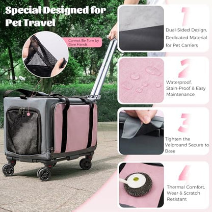 3-Sided Expandable Rolling Pet Carrier