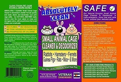 Amazing Small Animal Cage Cleaner, Just Spray/Wipe, Easily Removes Messes & Odors - Hamster Cages, Mice, Rat Cage, Guinea Pig Cage, Rabbit Cage, Ferret Cage, Dog Cage - USA Made