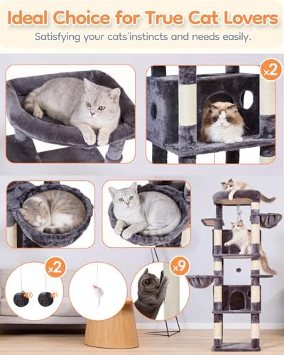 Taoqimiao Heavy Duty Cat Tree, 73In Sturdy Cat Tower