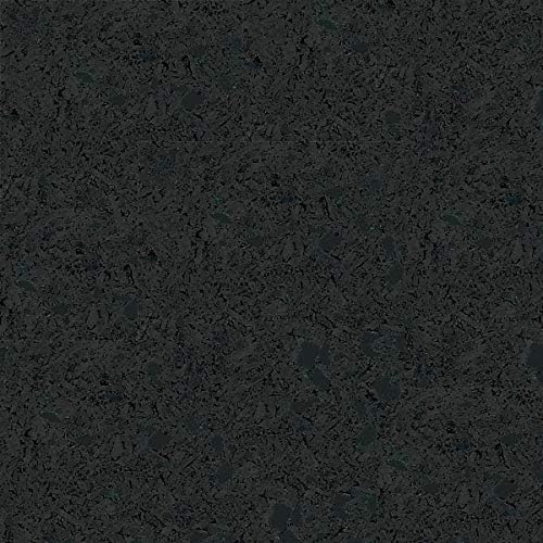 American Floor Mats 1/4in (7mm) Thick Solid Black 4' x 8' Heavy Duty Rubber Rolls, Protective Exercise Mats, Home Gym Rubber Flooring