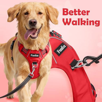 Funfox Dog Harness No Pull, Adjustable Pet Vest Harness, Super Soft Material