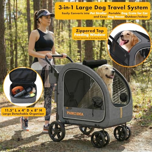 PAWZIDEA 3-in-1 Large Dog Stroller