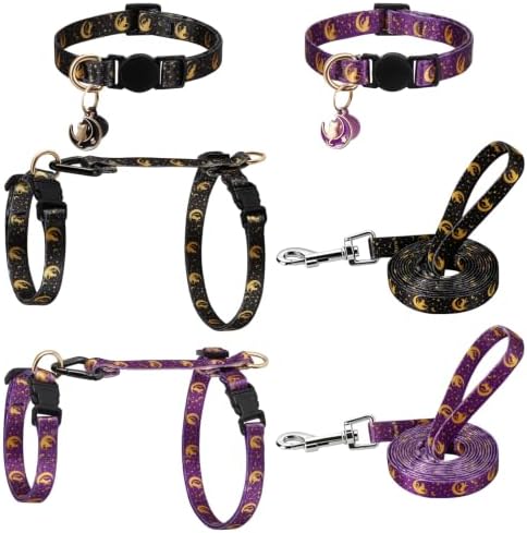 2 Pack Cat Harness and Leash, Escape Proof Adjustable Kitten Harness Multi
