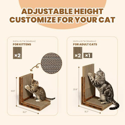 Deluxe Replaceable Cardboard Cat Scratcher, Easy Assembly & 3-Second Swap