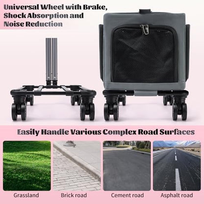 3-Sided Expandable Rolling Pet Carrier