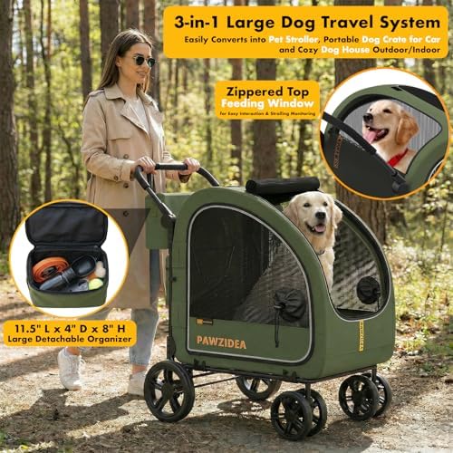 PAWZIDEA 3-in-1 Large Dog Stroller
