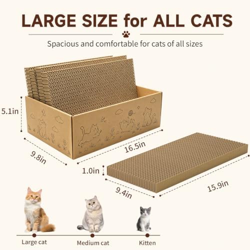 5-Pack Reversible Cat Scratcher, Cat Scratch Pad