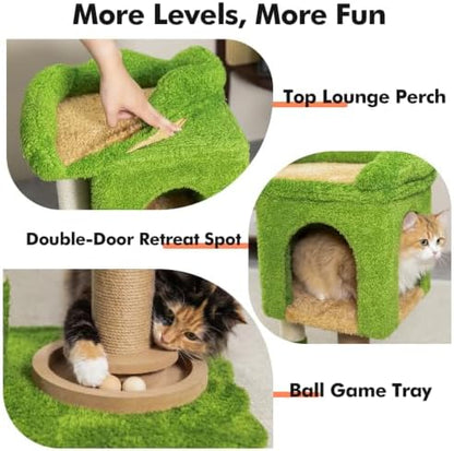 WOOCHPET Cat Tree with Sisal Scratching Posts and Cat Toys