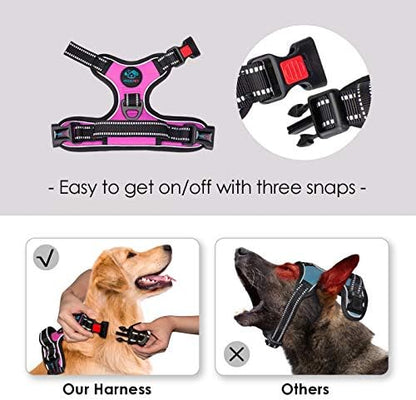 PHOEPET No Pull Dog Harnesses for Small Dogs Reflective Adjustable