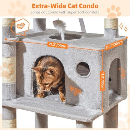 Taoqimiao Large Cat Tree, 73 in Tall Cat Tower