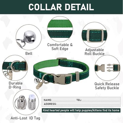 GAMUDA Small Pet Harness Collar and Leash Set, Step in No Chock No Pull Linen