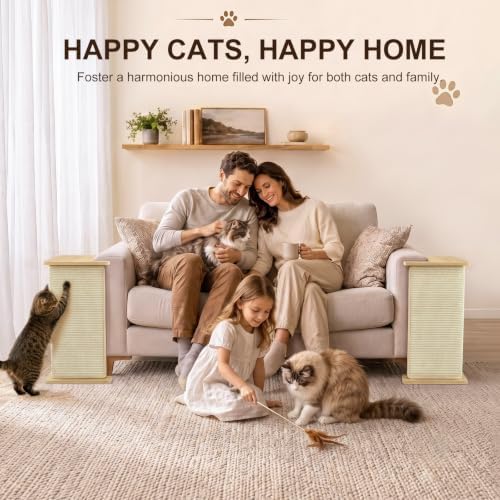 Cat Corner Side Table Scratcher, 3-in-1 Sofa Protector from Cat Claws