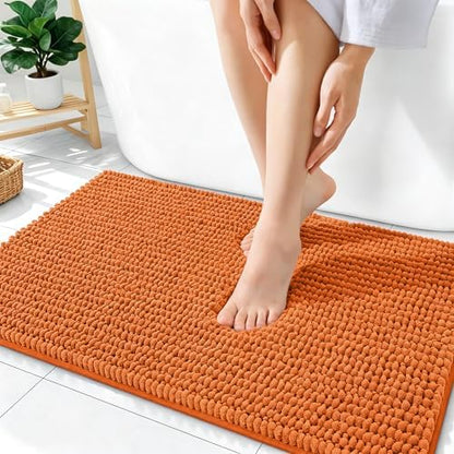 OLANLY Thick Chenille Bathroom Rugs 36x24, Soft Absorbent Bath Mat