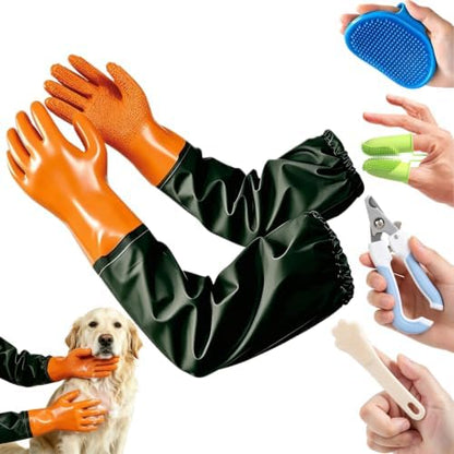 Pet Grooming Gloves for Washing Dogs & Cats, Pet Dog Cat Bathing Gloves