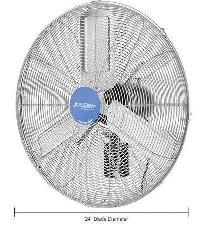 Global Industrial Deluxe Oscillating Wall Mount Fan, 24" Diameter, 1/2HP, 8,650CFM