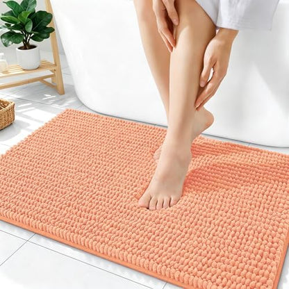 OLANLY Thick Chenille Bathroom Rugs 36x24, Soft Absorbent Bath Mat