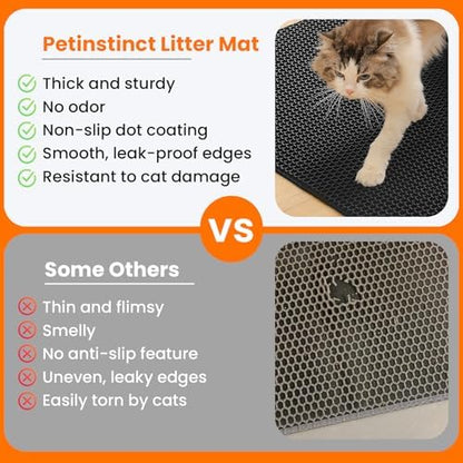 Cat Litter Mat, Double Layer Honeycomb Litter Box Mat