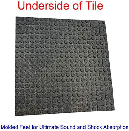 American Floor Mats - Rubber Gym Tiles - 1 Inch Thick - Sound Absorbing - 35% Red/Grey/White 4 Tile Pack (Covers 16 Sq Ft)