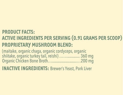 iHeartCats Bone Broth for Cats - Bone Broth & Mushroom Gold Powder Supplement for Immune System Support, Improved Mobility & Flexibility and Natural Detox - Turkey Tail Mushroom for Cats