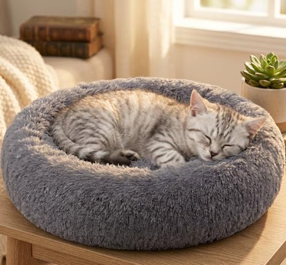 SAVFOX 20 inches Calming Donut Dog Bed