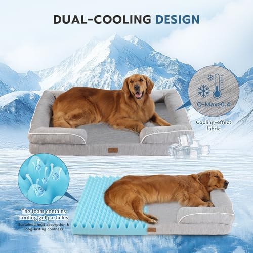 Cooling Dog Bed, Dual-Cooling Design, Q-Max >0.4 Cool Pet Beds