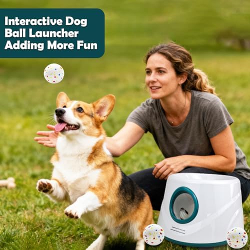 MEKAPLE Automatic Dog Ball Launcher, Upgraded Interactive Dogs Balls Thrower