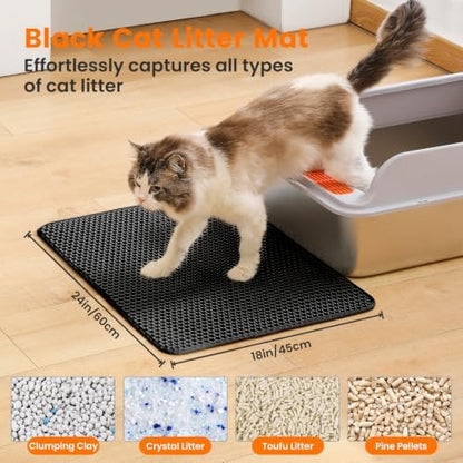 Cat Litter Mat, Double Layer Honeycomb Litter Box Mat