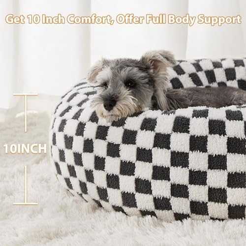 BFPETHOME Medium Washable Cozy Donut Dog Beds