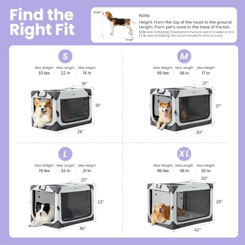 Lesure Portable Soft Collapsible Dog Crate