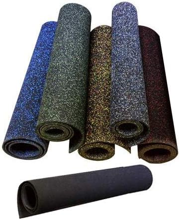 American Floor Mats 1/4in (7mm) Thick 10% Grey 4' x 17' Heavy Duty Rubber Rolls, Protective Exercise Mats, Home Gym Rubber Flooring