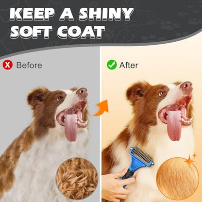 3PCS Pet Grooming Rake & Metal Comb & Flea Comb
