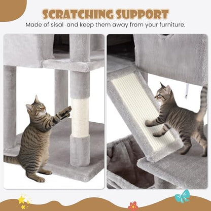 SHA CERLIN 81in Multi-Level Tall Cat Tree Tower