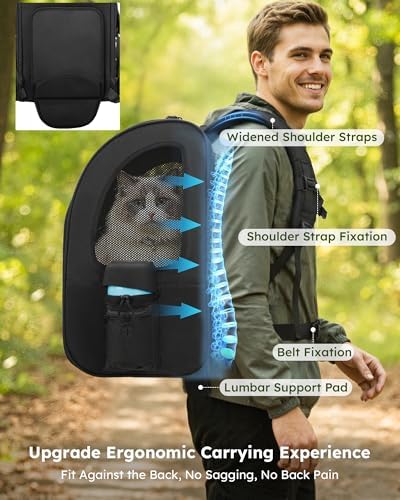 pecute Cat Backpack Expandable, Cat Carrier Backpack Acrylic Window