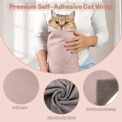 Paw Legend 27.6" Cat Wrap for Grooming Cat Wrap for Cutting Nails Cat Restraint for Nail Clipping Self Adhesive Blanket Restraint Cloth for Cats Within 15lbs