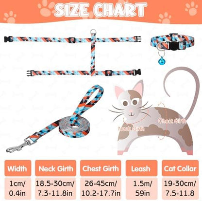 2 Pack Cat Harness and Leash Set Escape Proof Adjustable Cat Harness