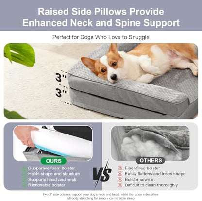 Rainmr Memory Foam Orthopedic Dog Bed, Washable Dog Couch