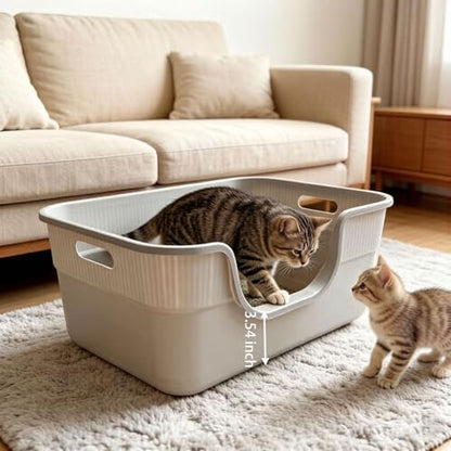 Large Cat Litter Box with High Sides