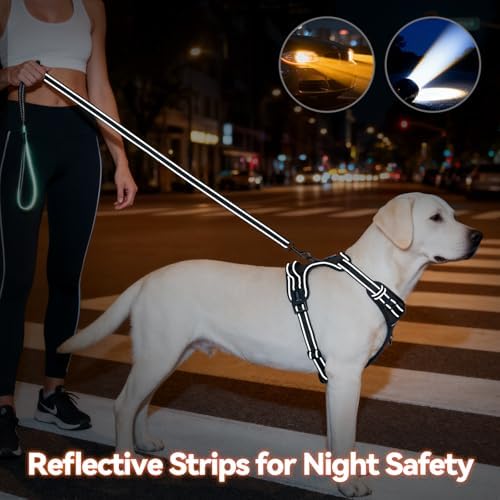 PHOEPET Reflective Dog Harness No Pull Large Breed Vest