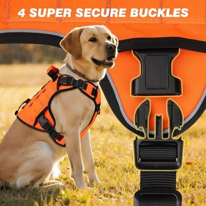 WINGOIN Orange Tactical Dog Harness